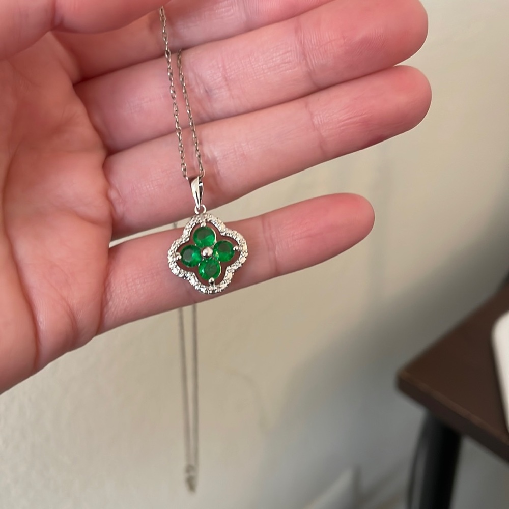 Beautiful green cross necklace